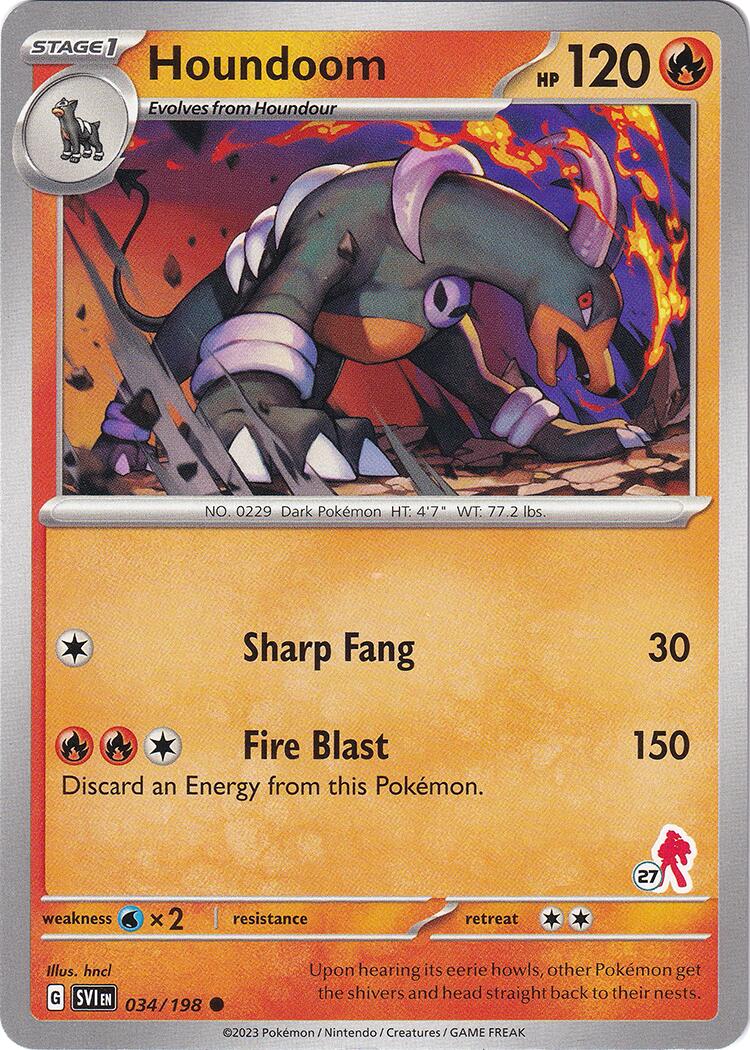 Houndoom (034/198) (Armarouge Stamp #27) [Battle Academy 2024] | Good Games Cannington