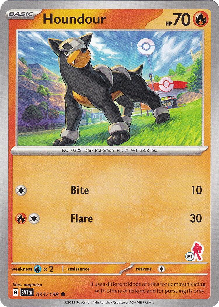 Houndour (033/198) (Armarouge Stamp #21) [Battle Academy 2024] | Good Games Cannington