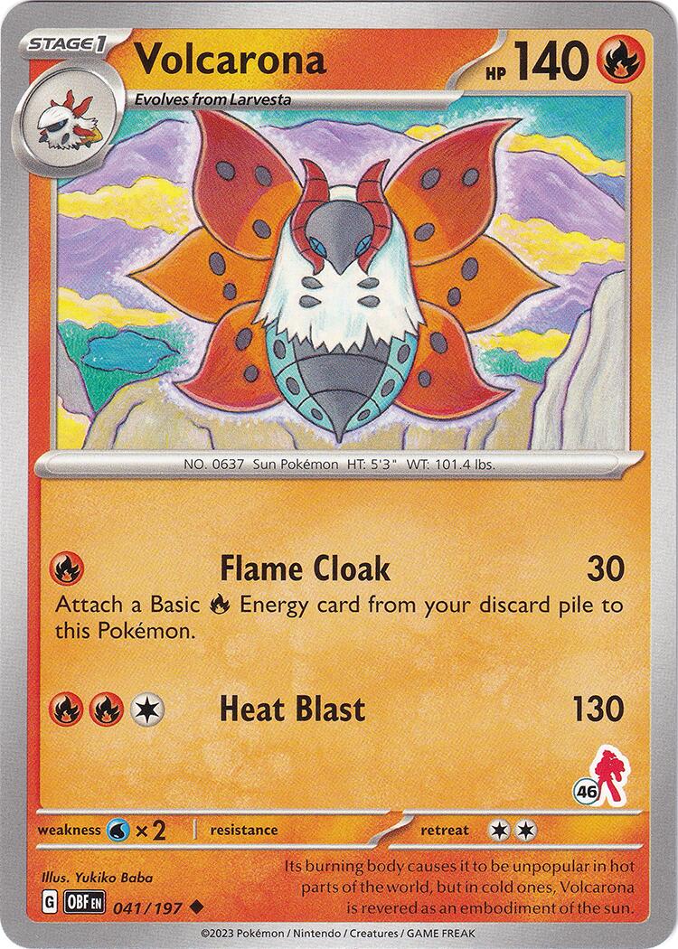 Volcarona (041/197) (Armarouge Stamp #46) [Battle Academy 2024] | Good Games Cannington