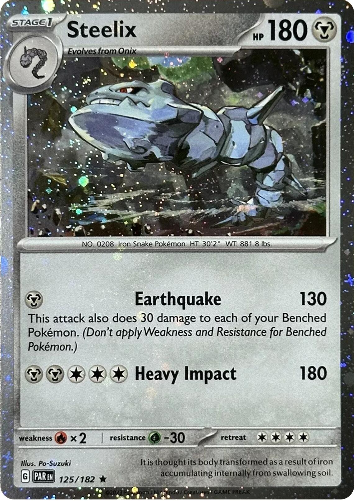 Steelix (125/182) (Cosmos Holo) [Scarlet & Violet: Paradox Rift] | Good Games Cannington