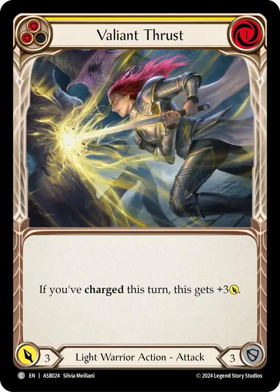 Valiant Thrust (Yellow) [ASB024] (Armory Deck: Boltyn) | Good Games Cannington