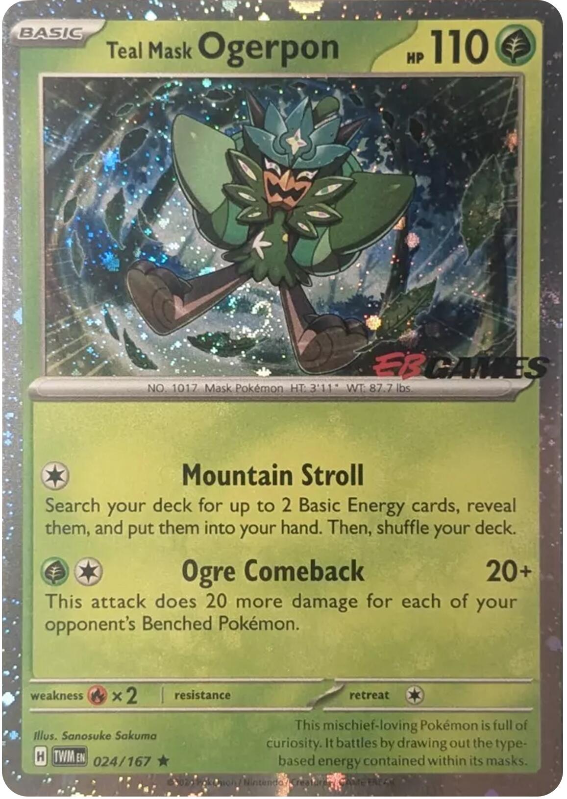 Teal Mask Ogerpon (024/167) (Cosmos Holo) (EB Games Exclusive) [Scarlet & Violet: Twilight Masquerade] | Good Games Cannington