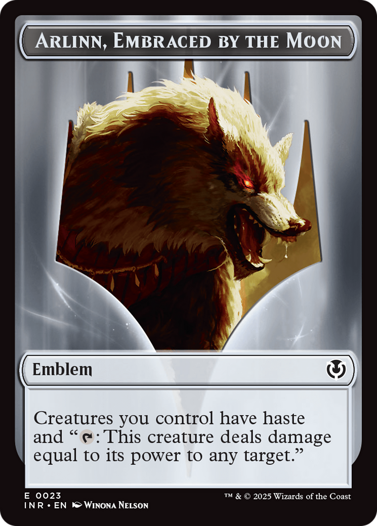 Wolf (0018) // Emblem - Arlinn, Embraces by the Moon Double-Sided Token [Innistrad Remastered Tokens] | Good Games Cannington