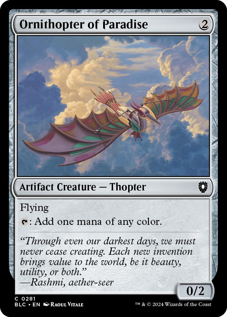 Ornithopter of Paradise [Bloomburrow Commander] | Good Games Cannington