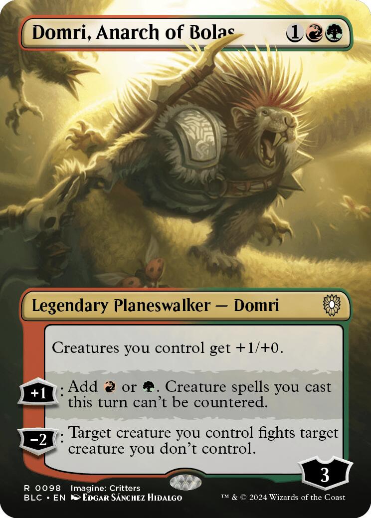 Domri, Anarch of Bolas (Borderless) [Bloomburrow Commander] | Good Games Cannington