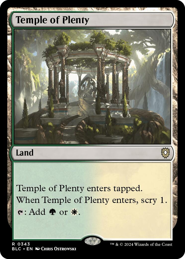 Temple of Plenty [Bloomburrow Commander] | Good Games Cannington