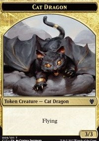 Cat Dragon // Dragon (006) Double-Sided Token [Commander 2017 Tokens] | Good Games Cannington