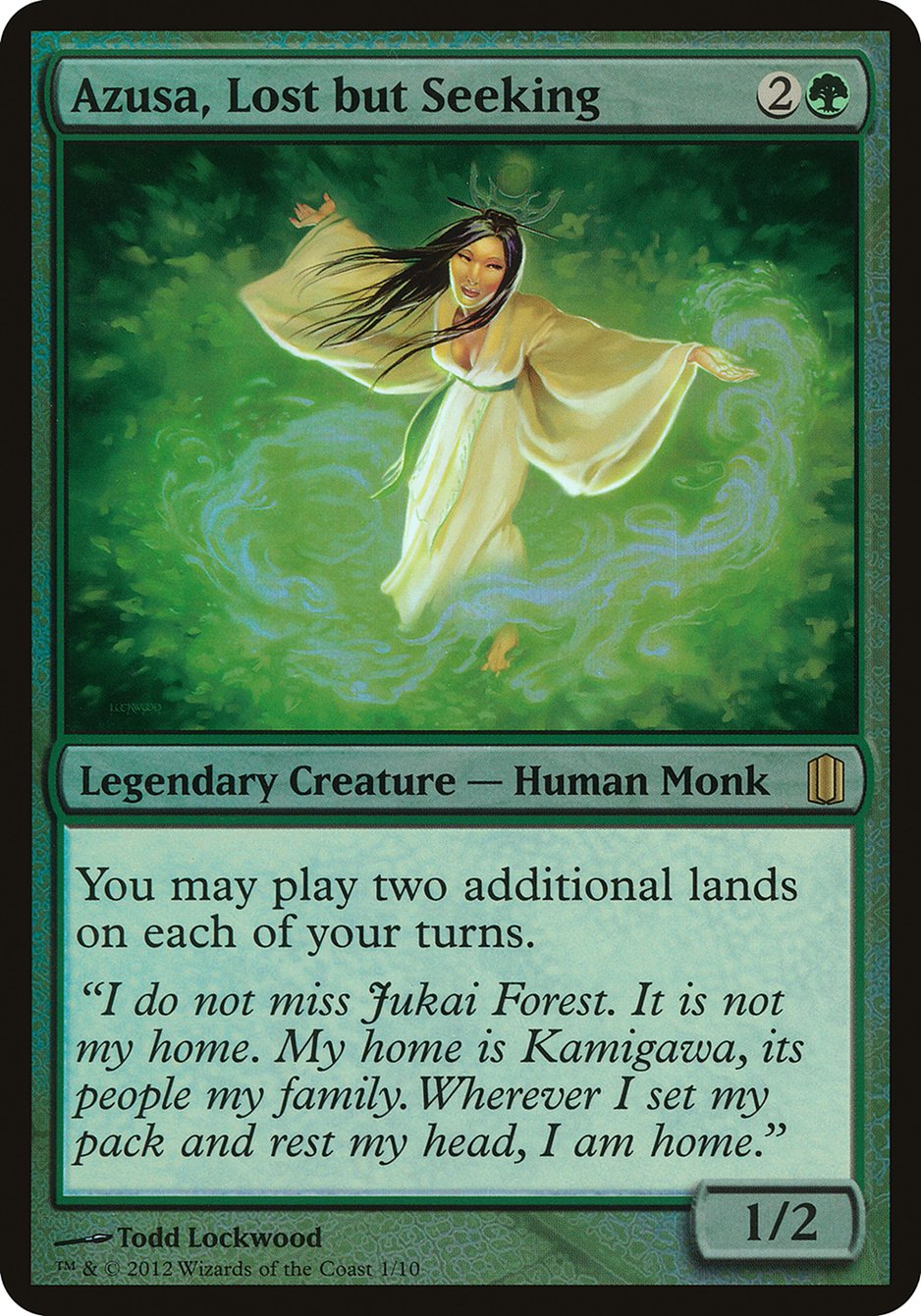 Azusa, Lost but Seeking (Oversized) [Commander's Arsenal Oversized] | Good Games Cannington
