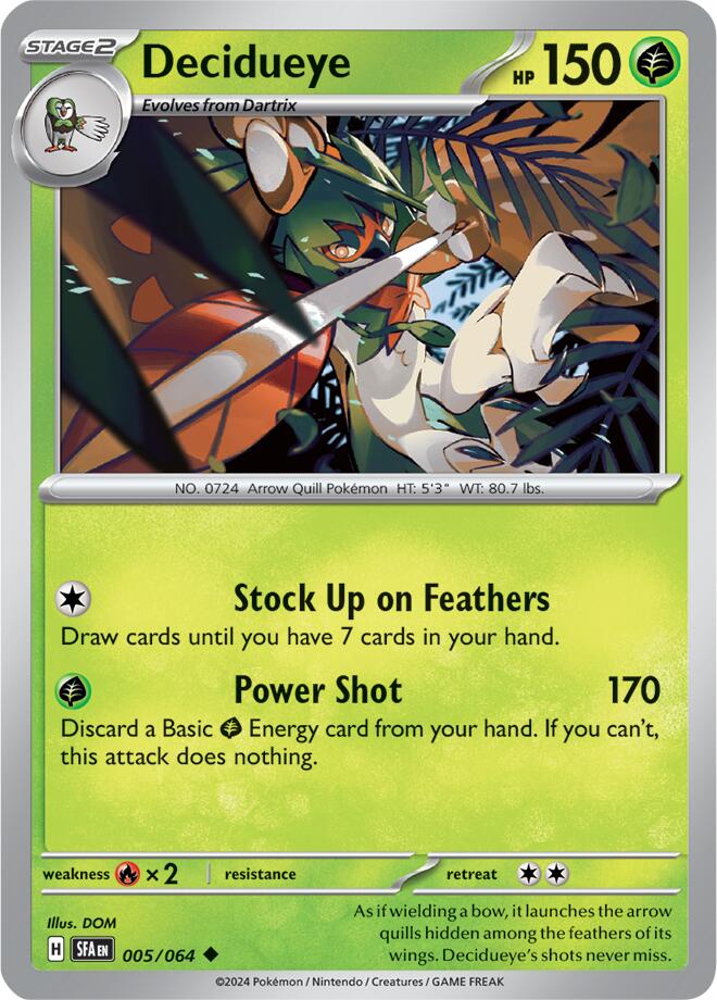 Decidueye (005/064) [Scarlet & Violet: Shrouded Fable] | Good Games Cannington