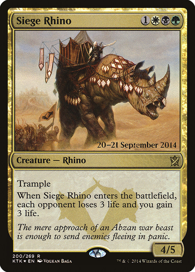 Siege Rhino [Khans of Tarkir Prerelease Promos] | Good Games Cannington