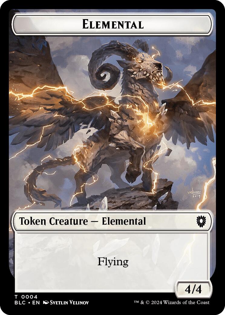 Elemental // Shark Double-Sided Token [Bloomburrow Commander Tokens] | Good Games Cannington