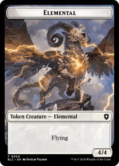 Elemental // Shark Double-Sided Token [Bloomburrow Commander Tokens] | Good Games Cannington