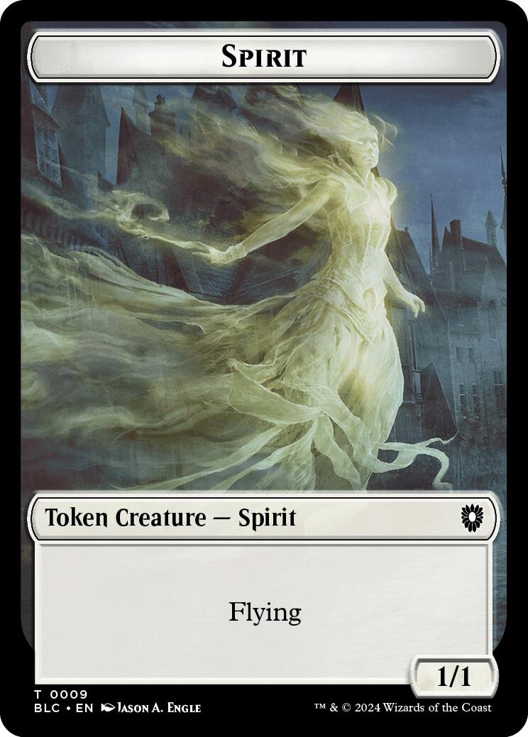 Spirit // Faerie Double-Sided Token [Bloomburrow Commander Tokens] | Good Games Cannington