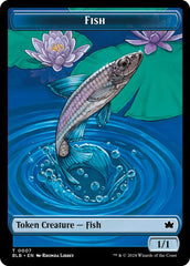 Bird (011) // Fish Double-Sided Token [Bloomburrow Commander Tokens] | Good Games Cannington