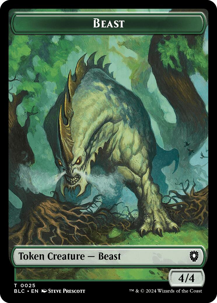 Cat // Beast (025) Double-Sided Token [Bloomburrow Commander Tokens] | Good Games Cannington