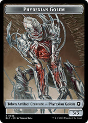 Phyrexian Golem // Faerie Double-Sided Token [Bloomburrow Commander Tokens] | Good Games Cannington