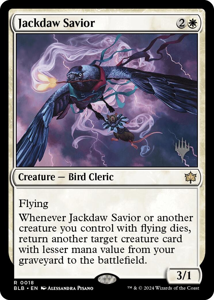 Jackdaw Savior (Promo Pack) [Bloomburrow Promos] | Good Games Cannington