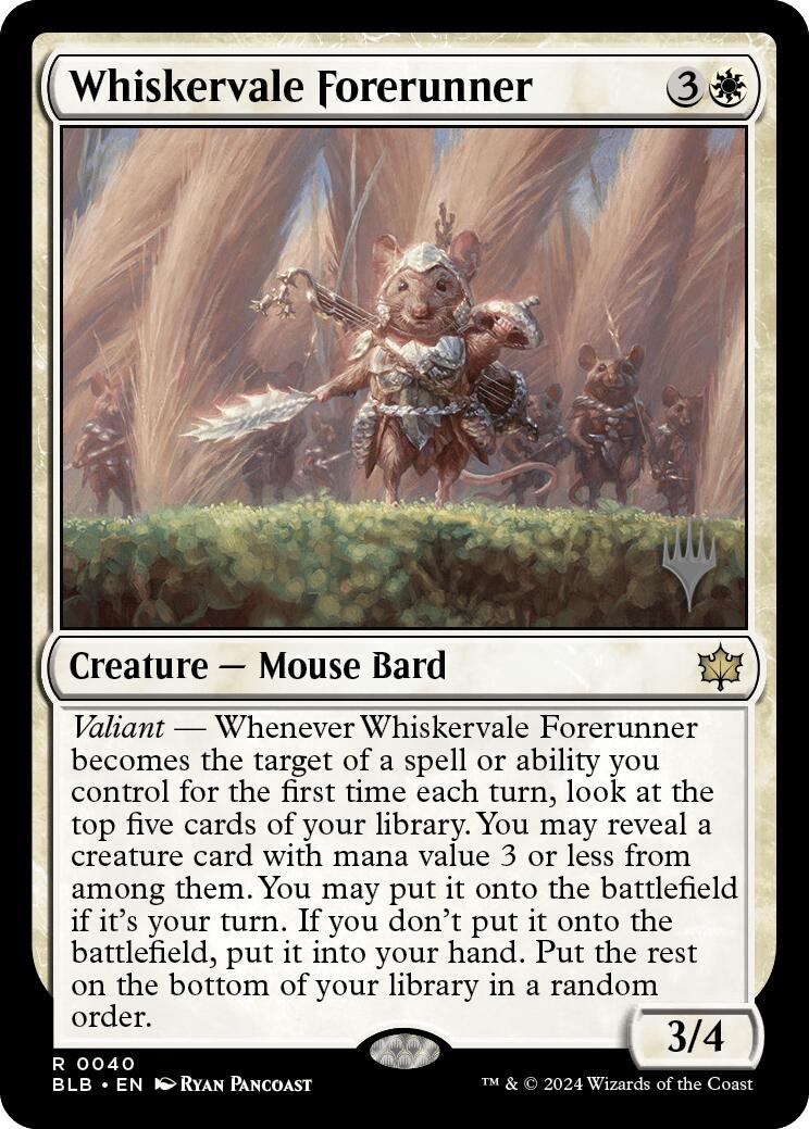 Whiskervale Forerunner (Promo Pack) [Bloomburrow Promos] | Good Games Cannington