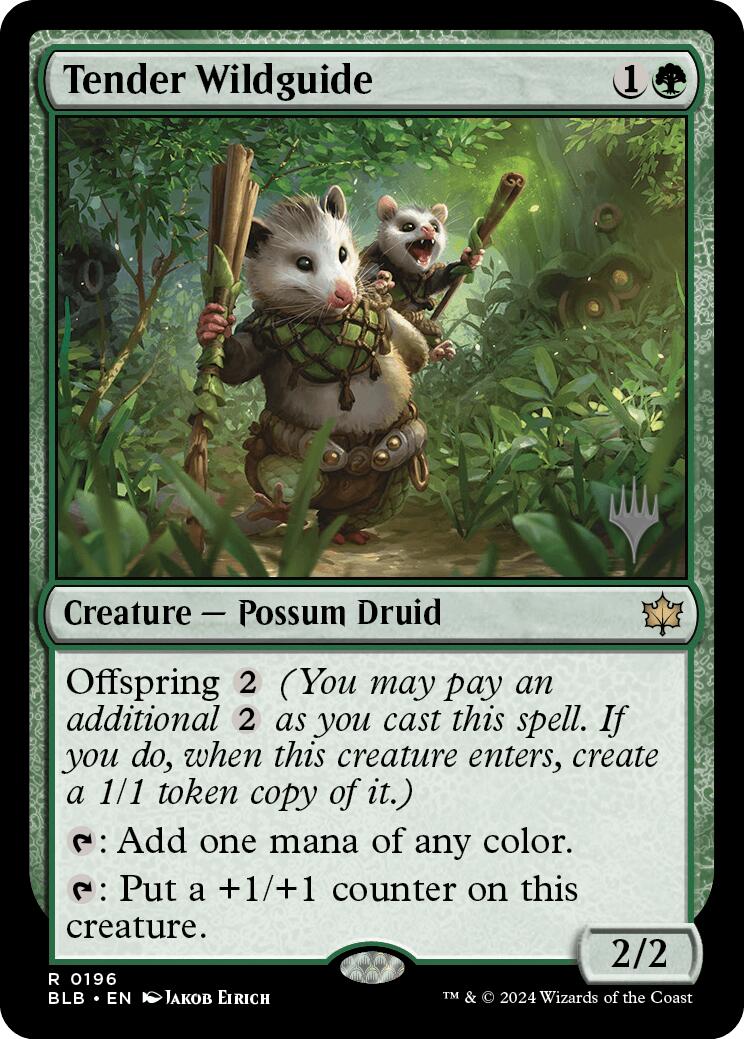 Tender Wildguide (Promo Pack) [Bloomburrow Promos] | Good Games Cannington