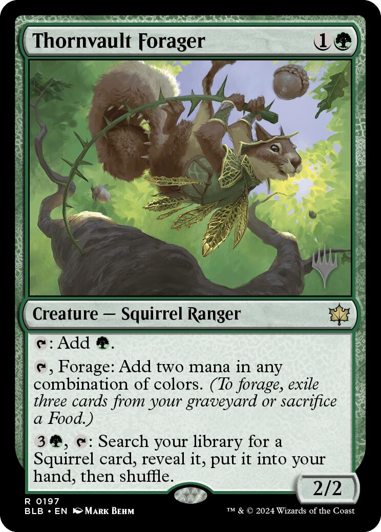 Thornvault Forager (Promo Pack) [Bloomburrow Promos] | Good Games Cannington