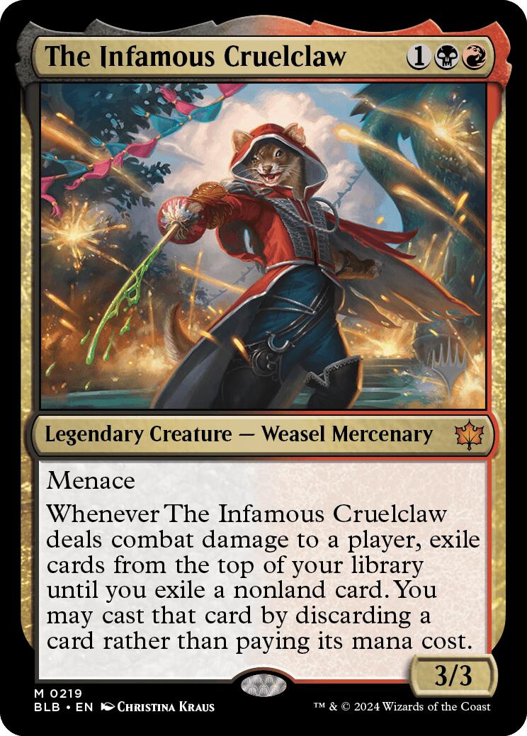 The Infamous Cruelclaw (Promo Pack) [Bloomburrow Promos] | Good Games Cannington