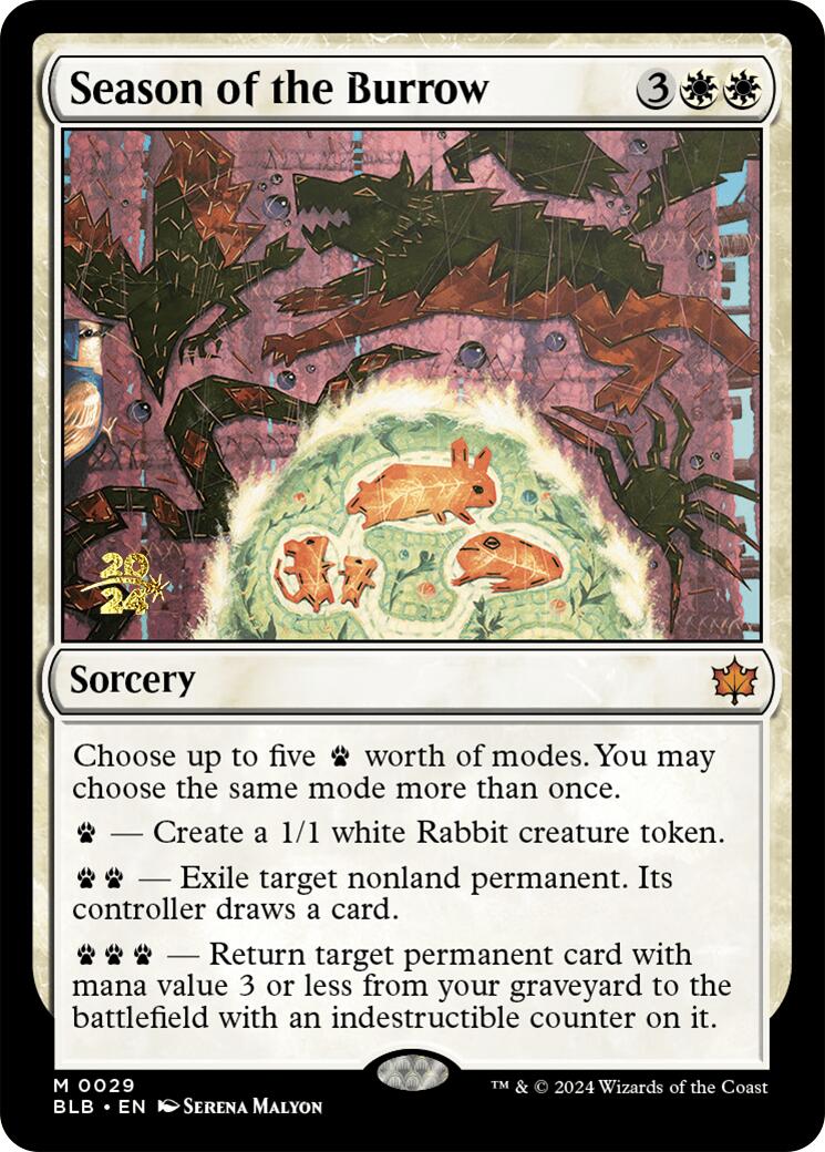 Season of the Burrow [Bloomburrow Prerelease Promos] | Good Games Cannington
