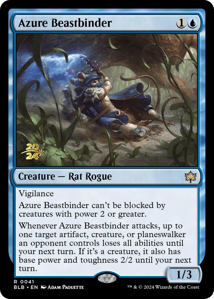 Azure Beastbinder [Bloomburrow Prerelease Promos] | Good Games Cannington