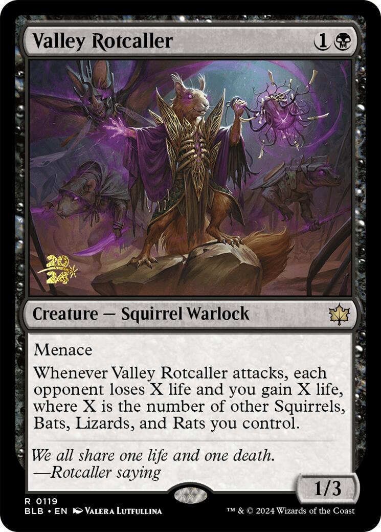Valley Rotcaller [Bloomburrow Prerelease Promos] | Good Games Cannington