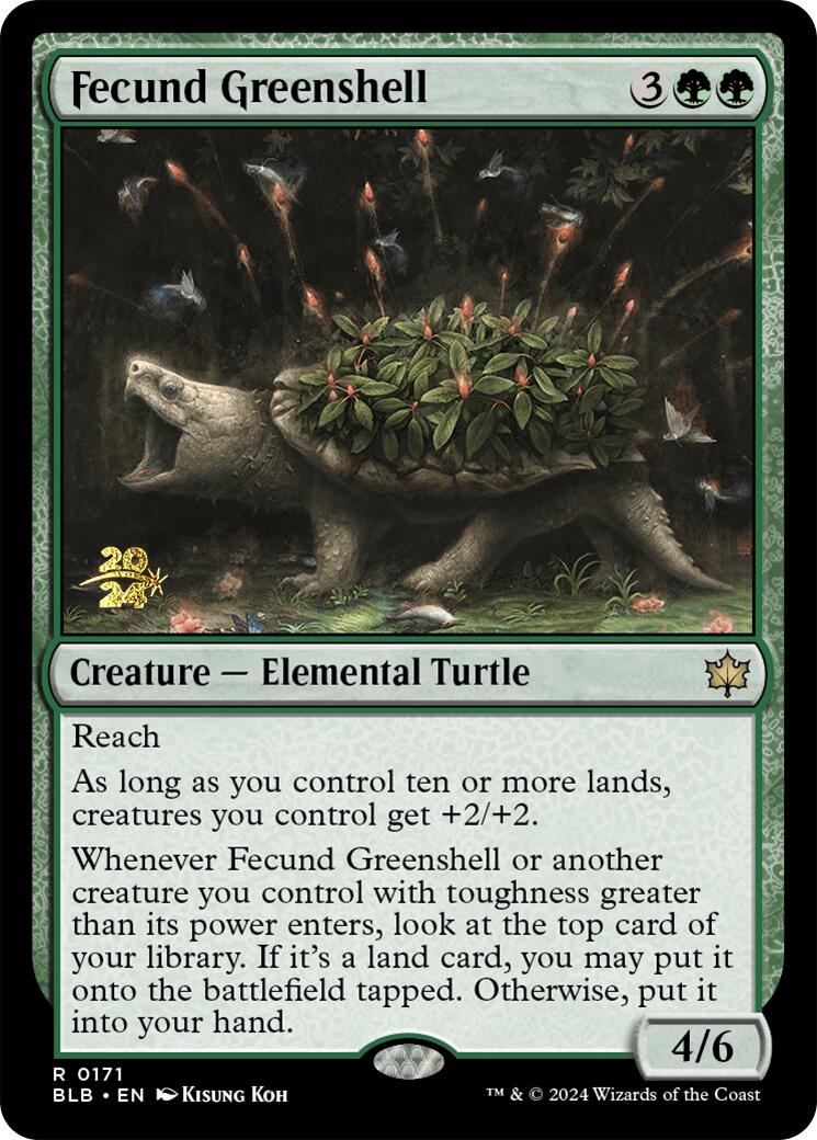 Fecund Greenshell [Bloomburrow Prerelease Promos] | Good Games Cannington