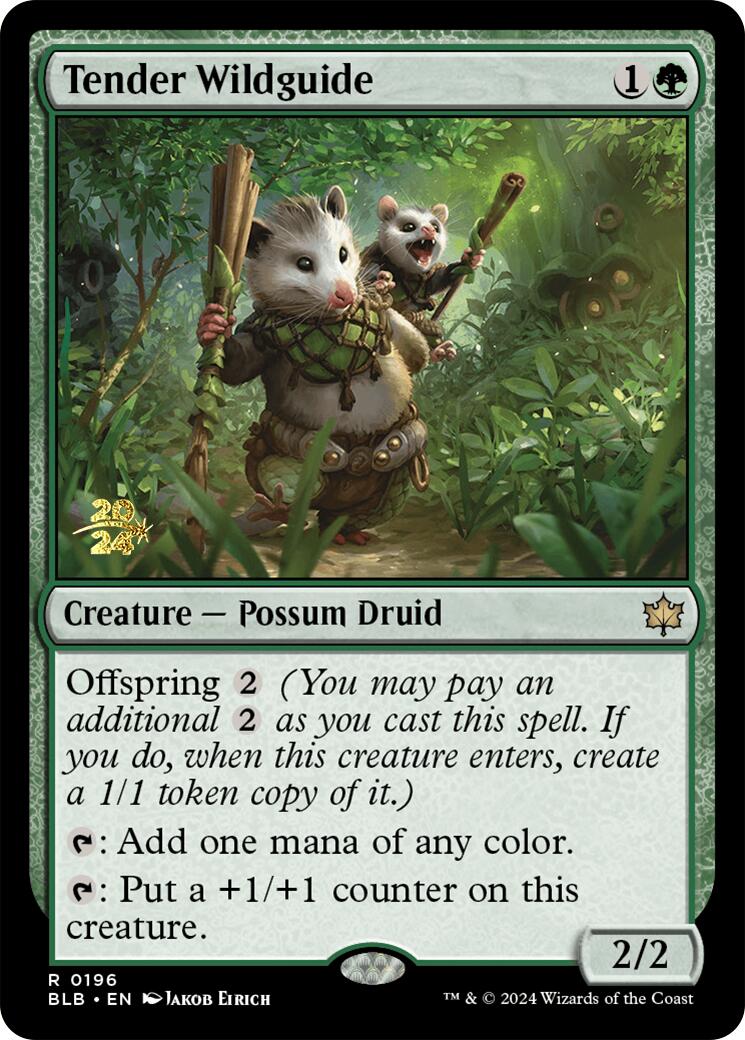 Tender Wildguide [Bloomburrow Prerelease Promos] | Good Games Cannington
