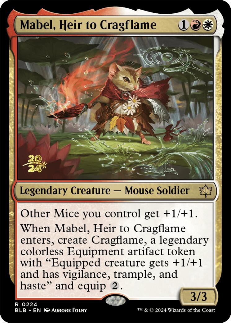 Mabel, Heir to Cragflame [Bloomburrow Prerelease Promos] | Good Games Cannington