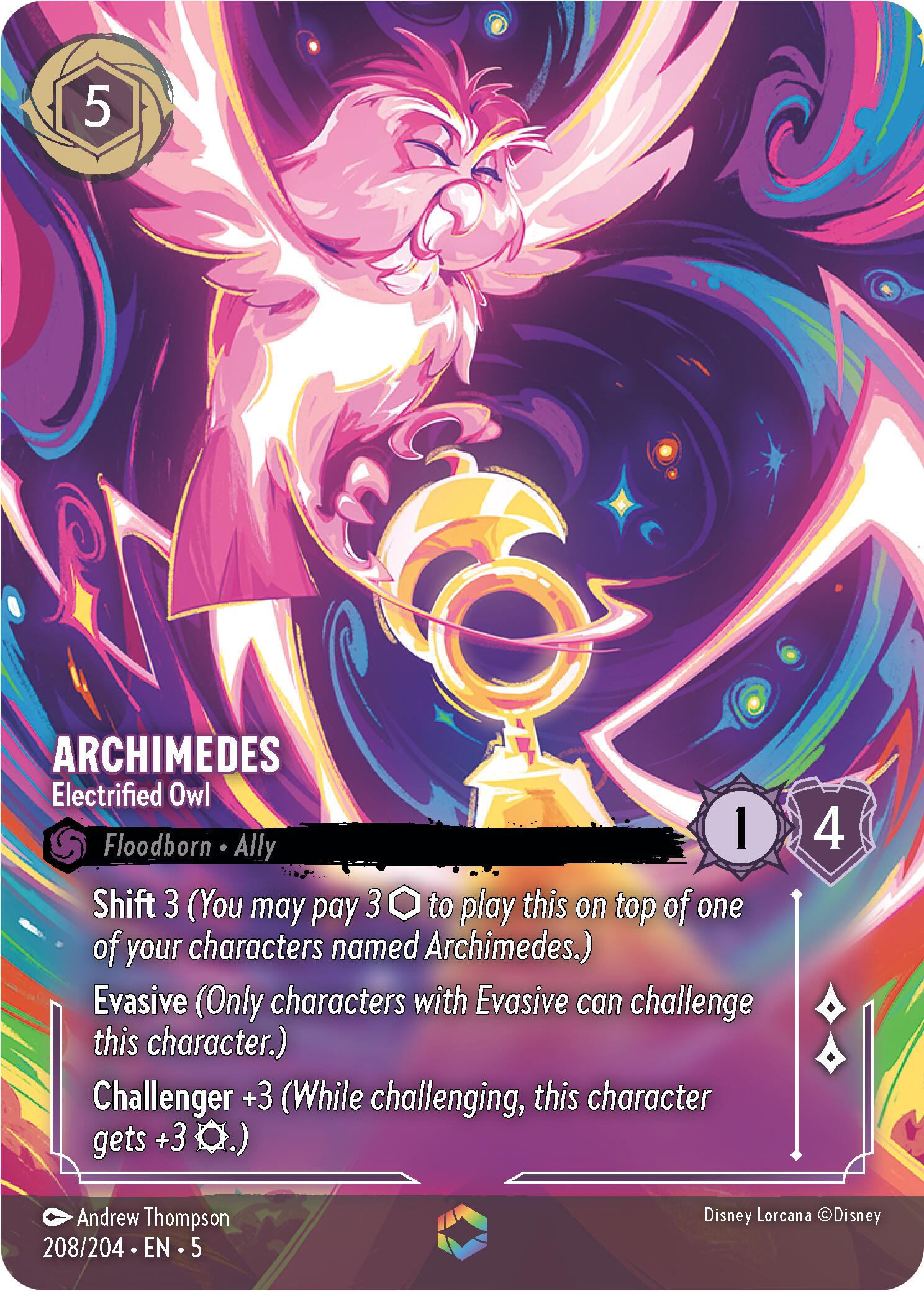 Archimedes - Electrified Owl (Enchanted) (208/204) [Shimmering Skies] | Good Games Cannington