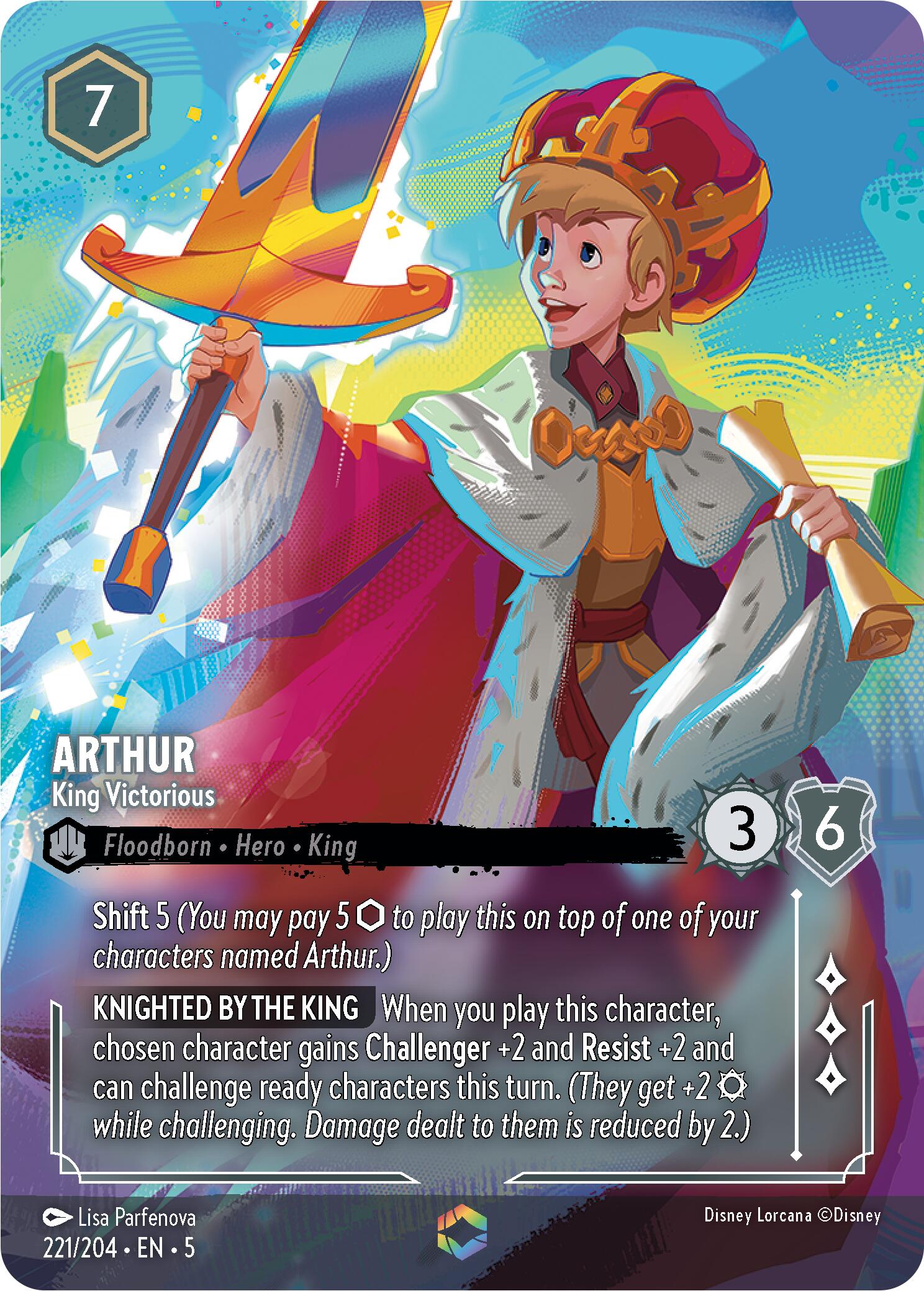 Arthur - King Victorious (Enchanted) (221/204) [Shimmering Skies] | Good Games Cannington