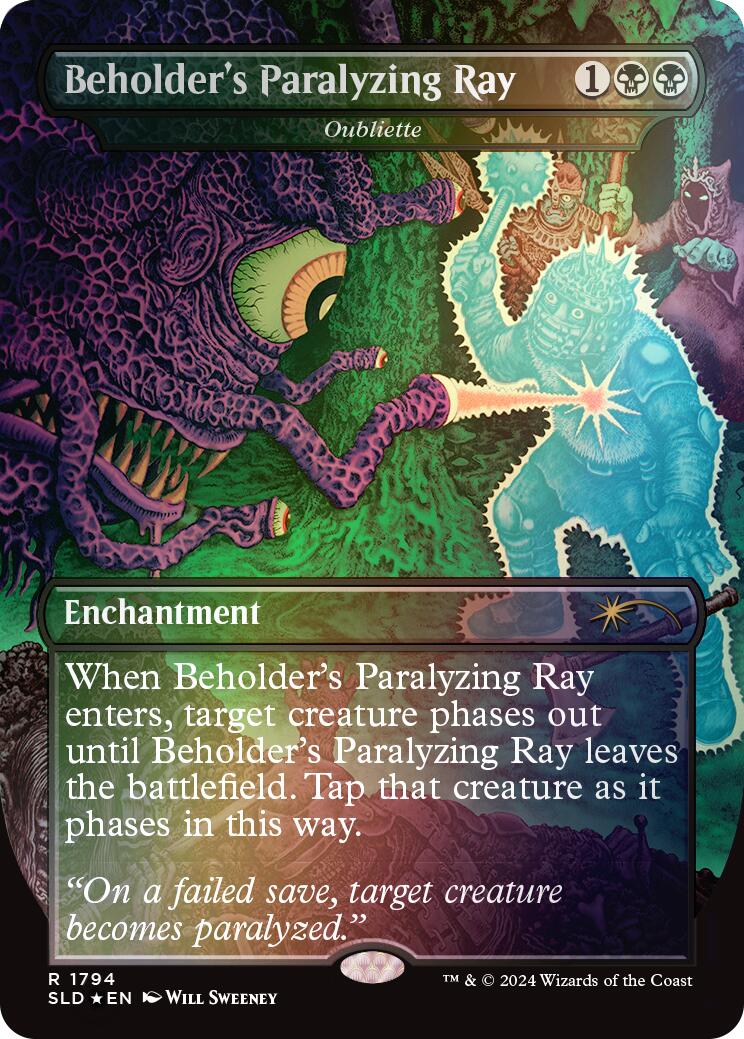 Beholder's Paralyzing Ray - Oubliette (Rainbow Foil) [Secret Lair Drop Series] | Good Games Cannington