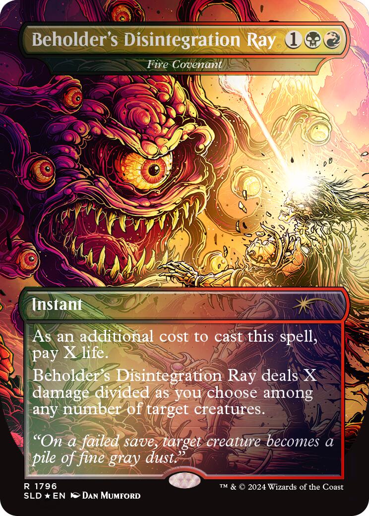 Beholder's Disintegration Ray - Fire Covenant (Rainbow Foil) [Secret Lair Drop Series] | Good Games Cannington