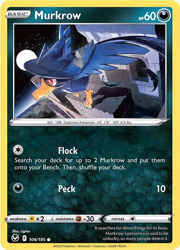 Murkrow (106/195) [Sword & Shield: Silver Tempest] | Good Games Cannington