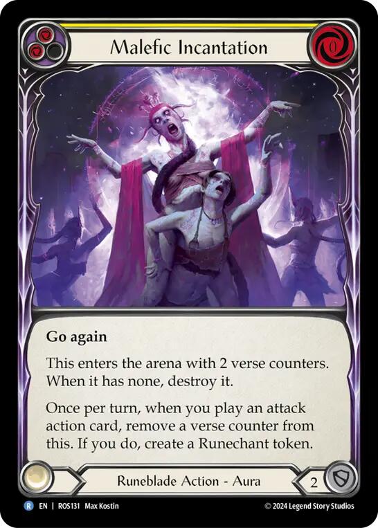 Malefic Incantation (Yellow) [ROS131] (Rosetta)  Rainbow Foil | Good Games Cannington