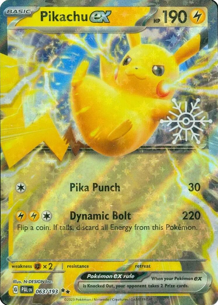 Pikachu ex (063/193) (Holiday Calendar) [Miscellaneous Cards] | Good Games Cannington
