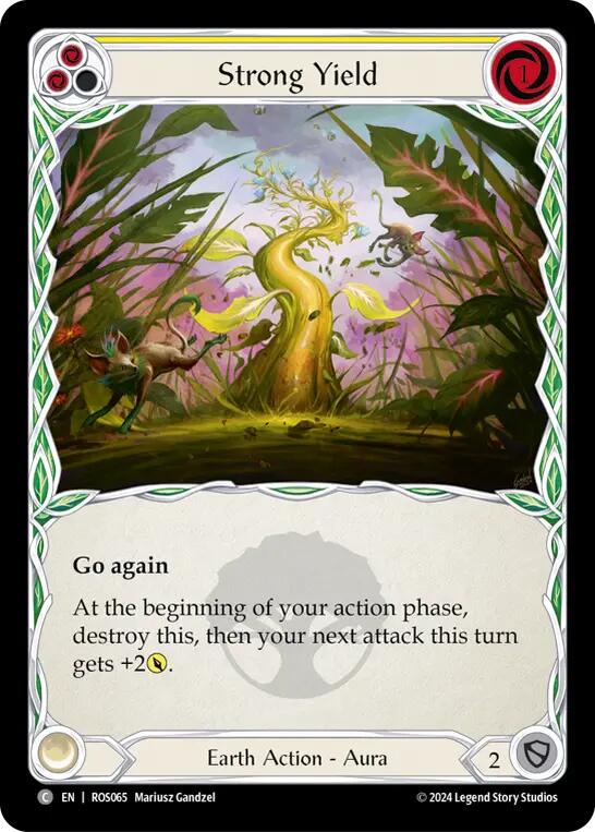 Strong Yield (Yellow) [ROS065] (Rosetta)  Rainbow Foil | Good Games Cannington