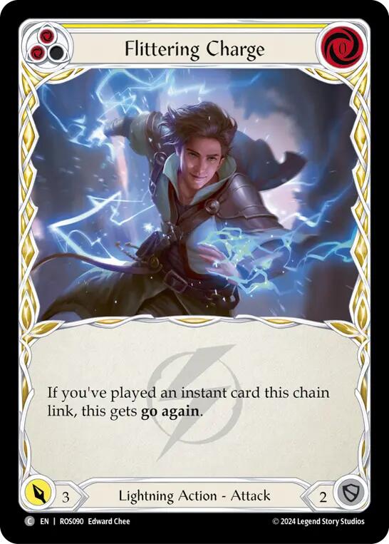 Flittering Charge (Yellow) [ROS090] (Rosetta)  Rainbow Foil | Good Games Cannington