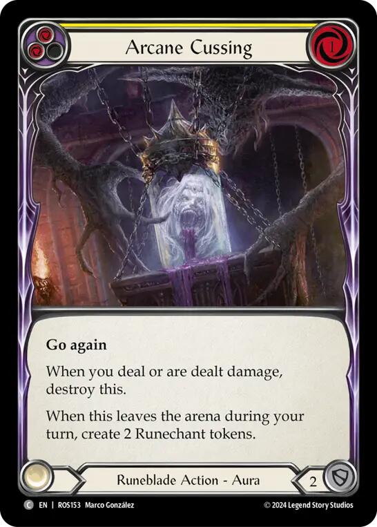 Arcane Cussing (Yellow) [ROS153] (Rosetta)  Rainbow Foil | Good Games Cannington