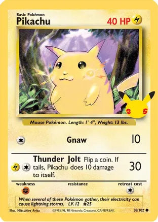 Pikachu (58/102) (25th Anniversary) (Jumbo Card) [Celebrations: 25th Anniversary] | Good Games Cannington