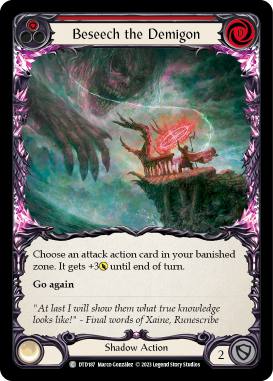 Beseech the Demigon (Red) [DTD187] (Dusk Till Dawn) | Good Games Cannington