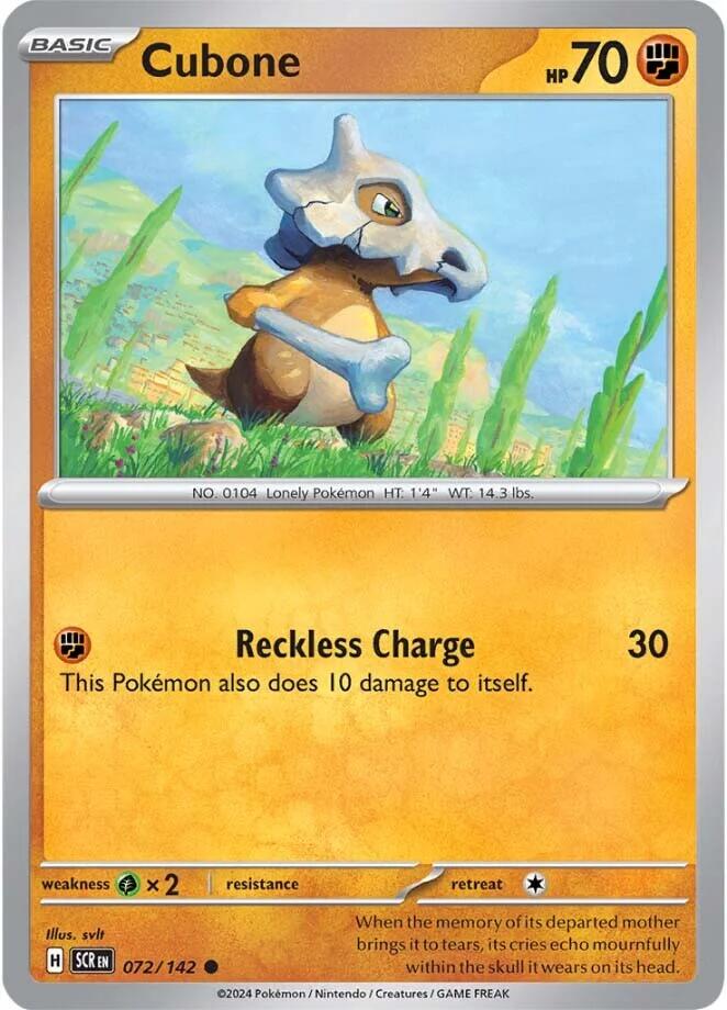 Cubone (072/142) [Scarlet & Violet: Stellar Crown] | Good Games Cannington
