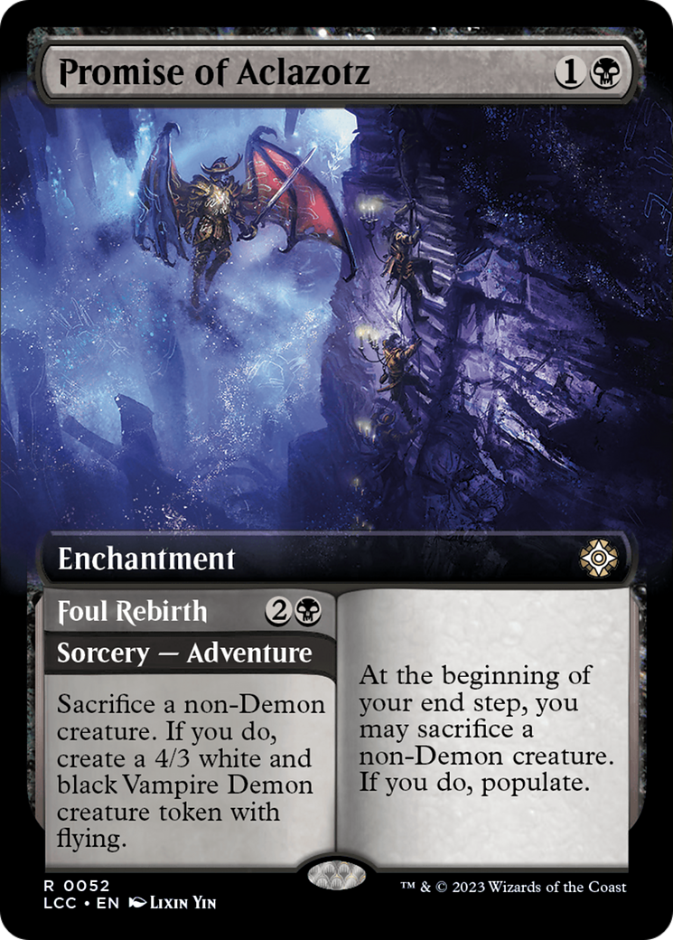 Promise of Aclazotz // Foul Rebirth (Extended Art) [The Lost Caverns of Ixalan Commander] | Good Games Cannington