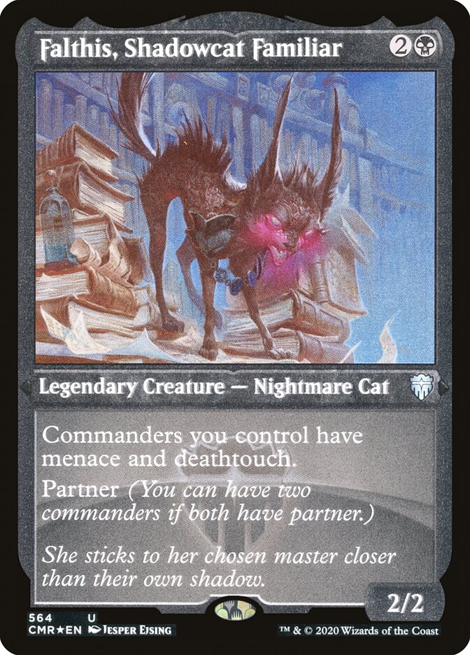 Falthis, Shadowcat Familiar (Etched) [Commander Legends] | Good Games Cannington