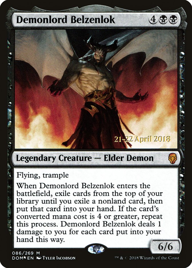 Demonlord Belzenlok [Dominaria Prerelease Promos] | Good Games Cannington