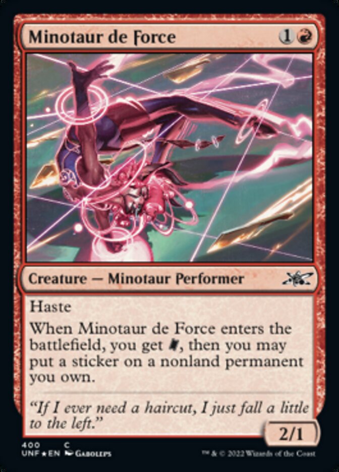 Minotaur de Force (Galaxy Foil) [Unfinity] | Good Games Cannington