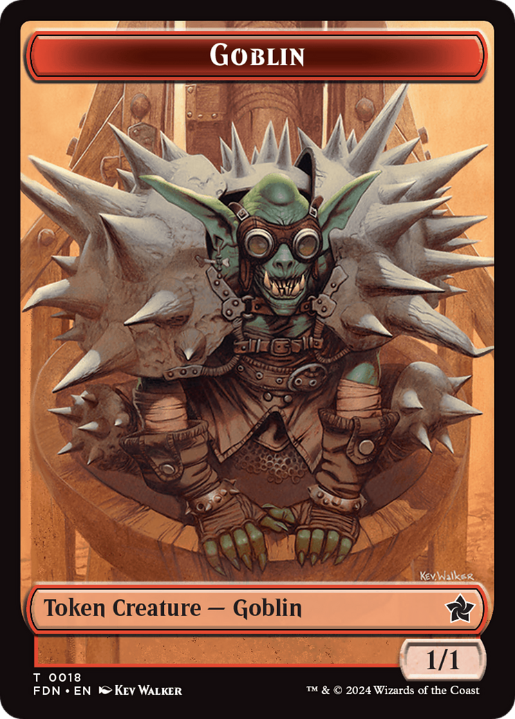 Goblin // Treasure Double-Sided Token [Foundations Tokens] | Good Games Cannington