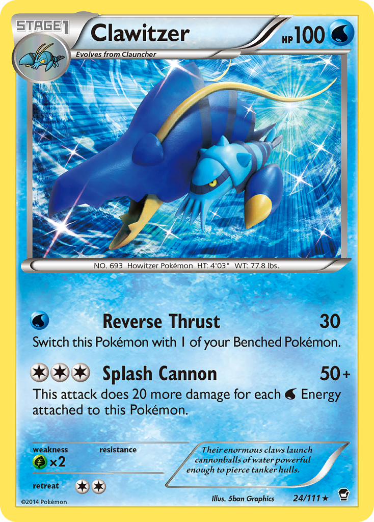 Clawitzer (24/111) [XY: Furious Fists] | Good Games Cannington